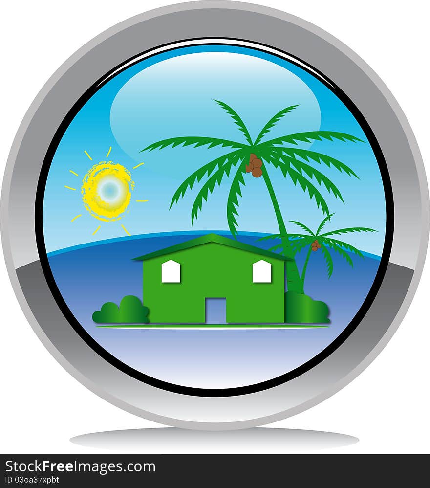 Home logo with coconut and sun