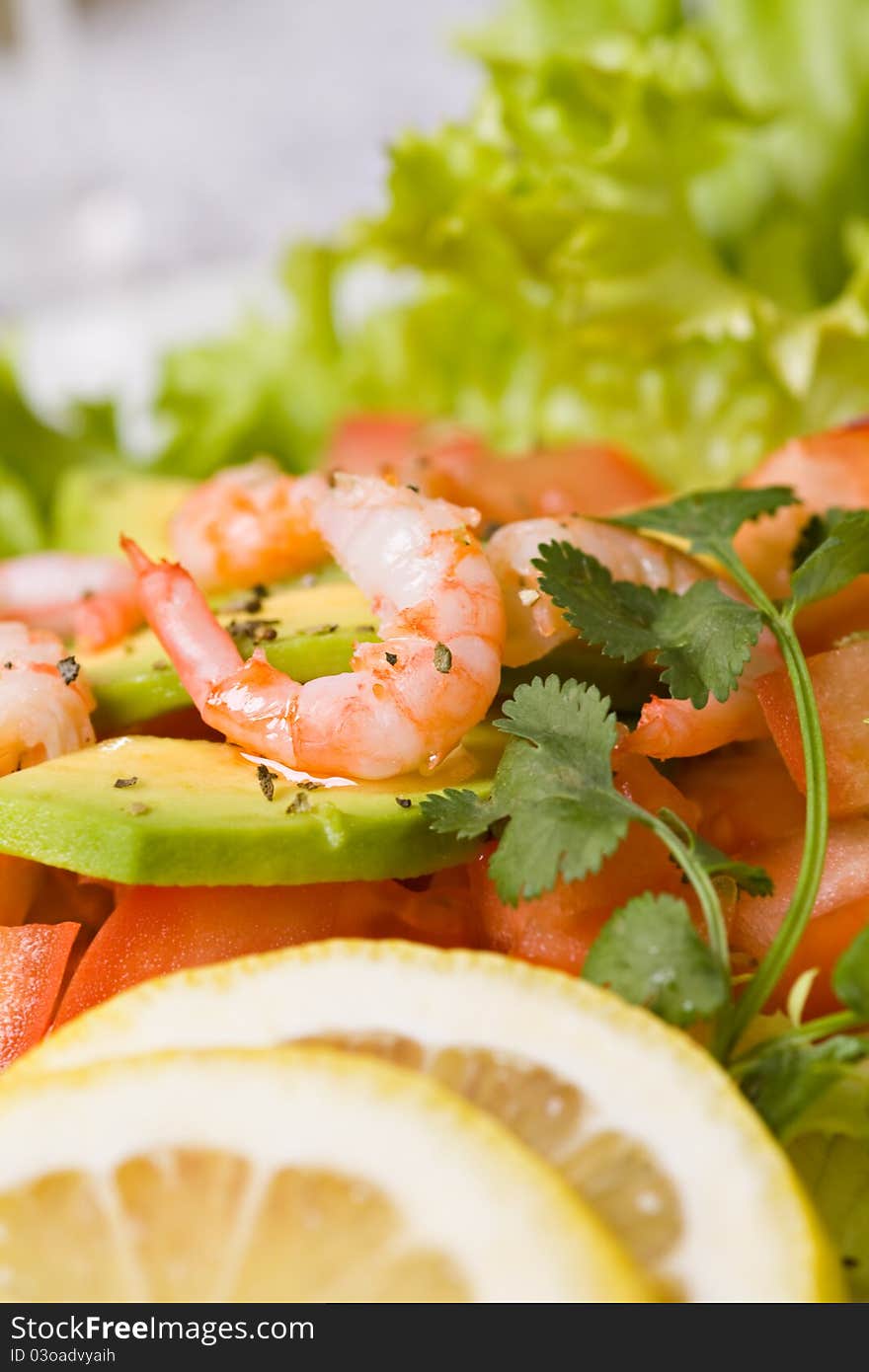 Salad With Shrimps And Avocado