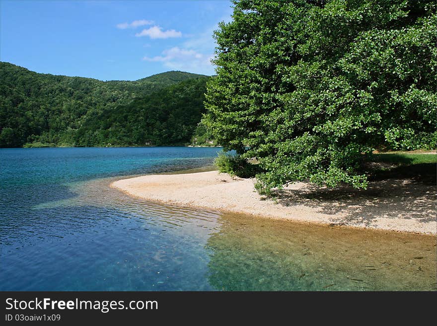 Plitvitsky lakes in Croatia, Landscape. Plitvitsky lakes in Croatia, Landscape