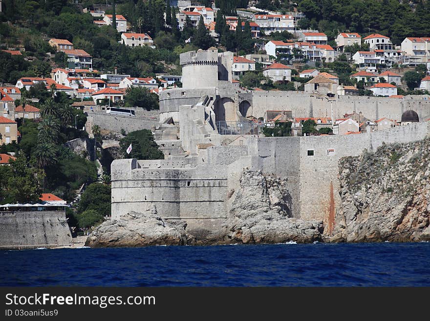 Dubrovnik old city defense walls. Location Croatia - Europe.