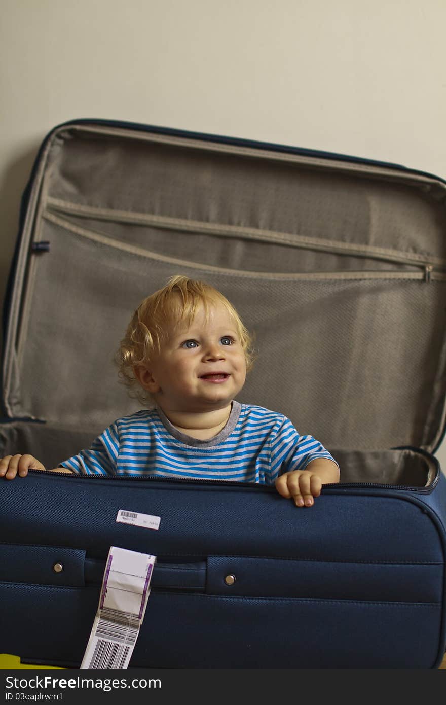 Baby in the suitcase