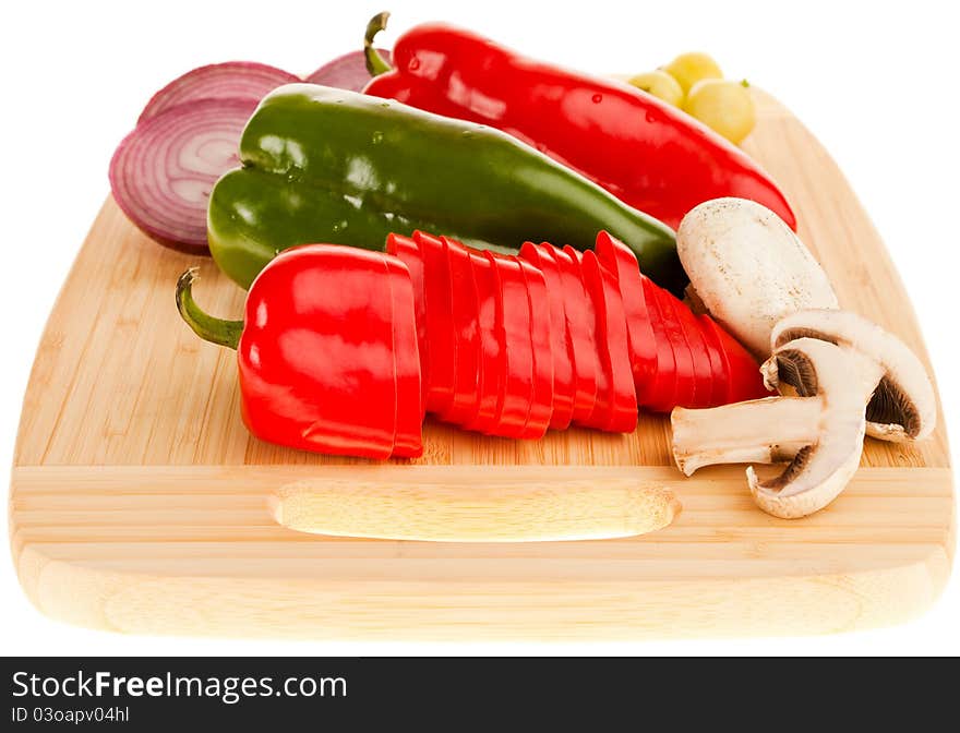 Vegetables on wooden board