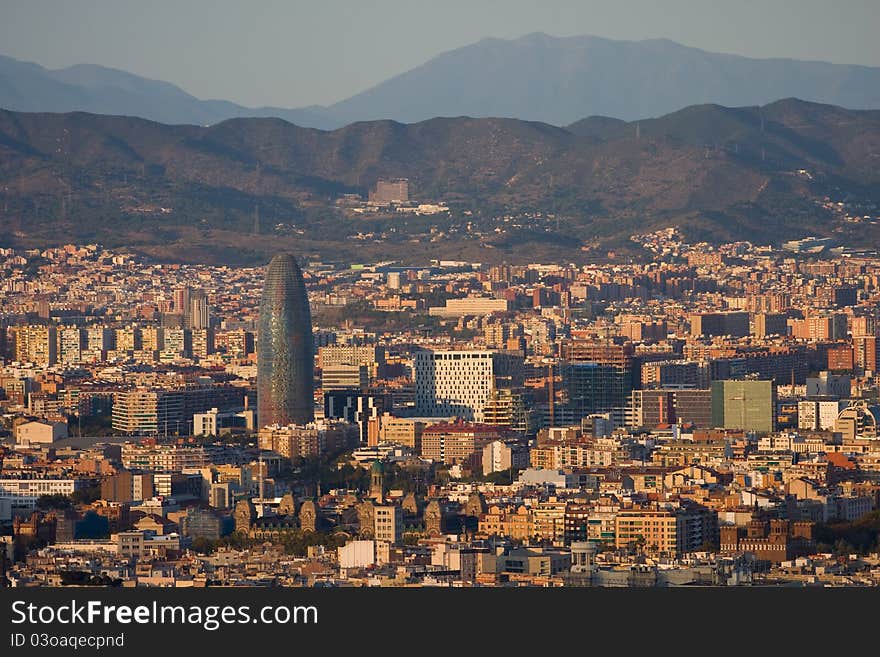 Panoramic view of Barcelona from Parc de Montjuic