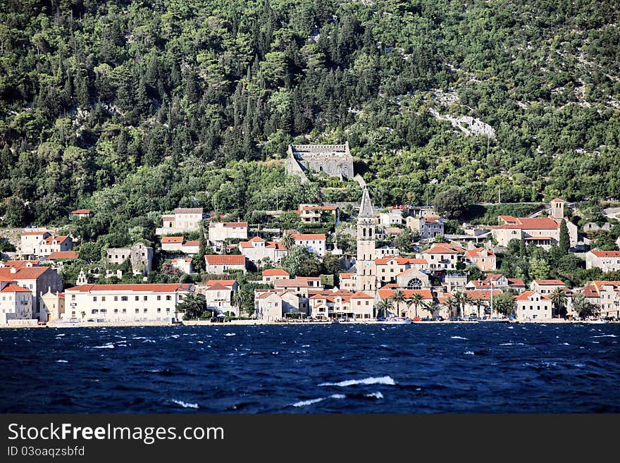 Perast Bay of Boka Kotorska, Montenegro