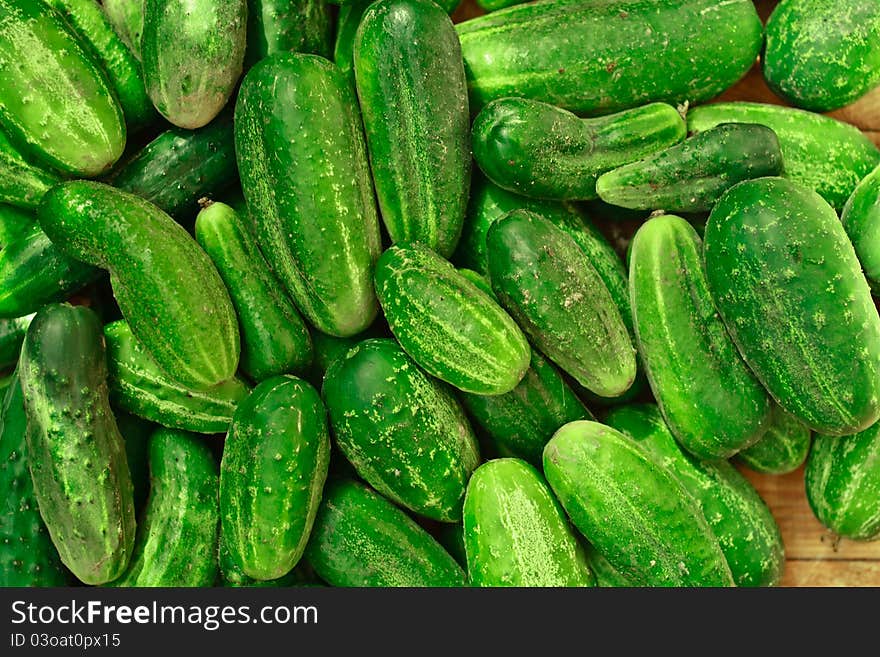 Cucumbers on wood