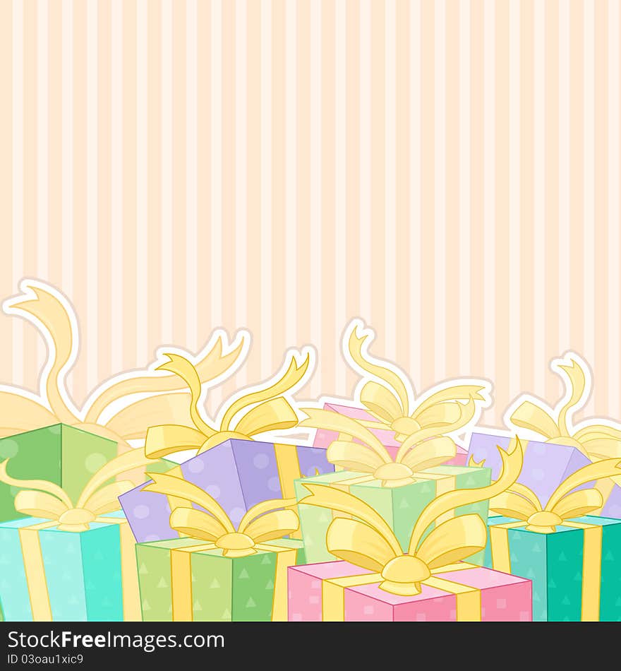 Illustration of gift for celebration on abstract background