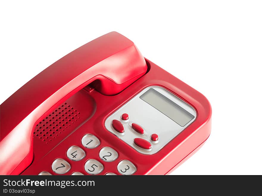 Red Telephone On White