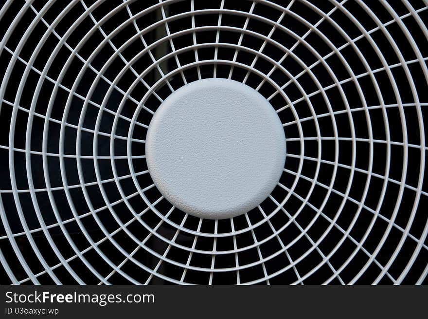 Close up of plastic pattern cover electric fan