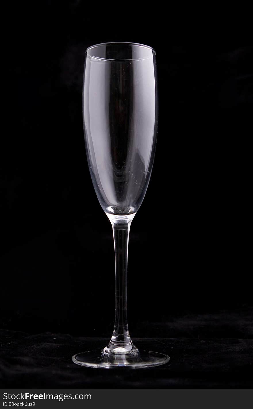 Champaign glass isolated on black