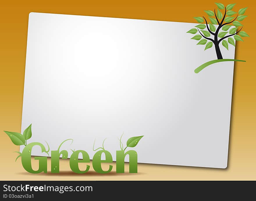 Illustration of sheet with green text. Illustration of sheet with green text