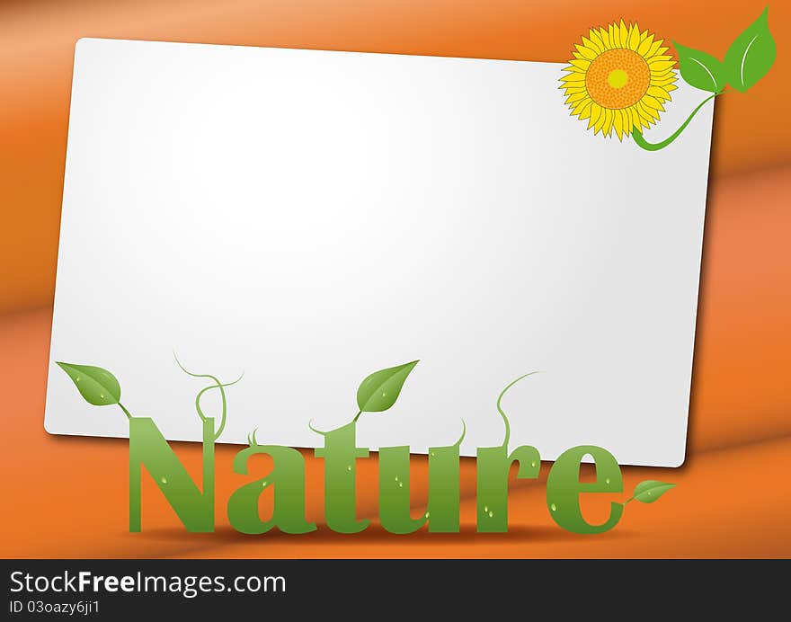 Illustration of sheet with nature text. Illustration of sheet with nature text