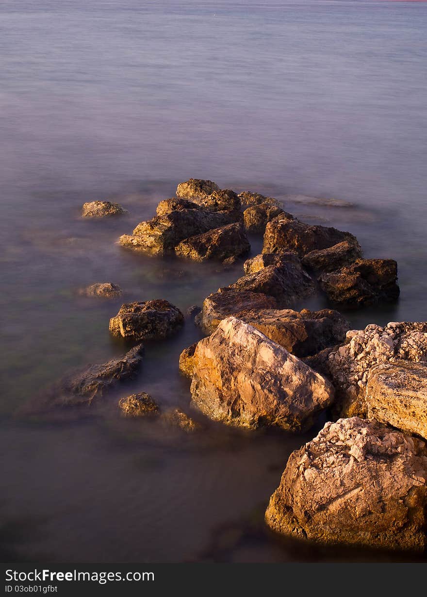 Stones in water