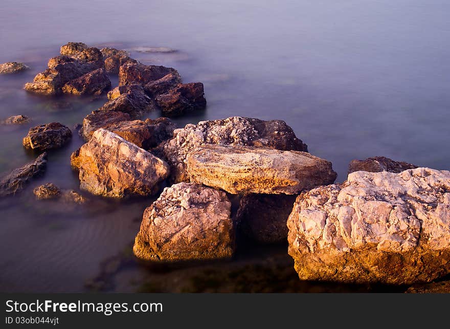 Stones in water