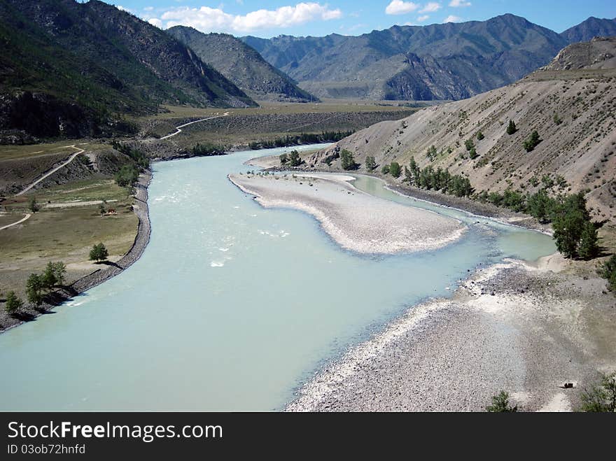 Mountain and river landscape