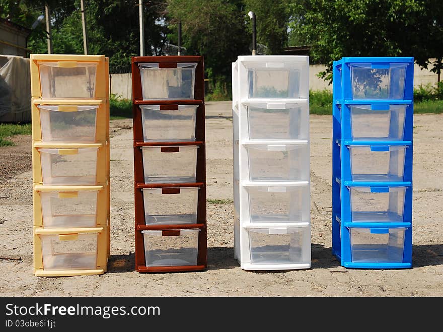 Plastic boxes for office different sizes