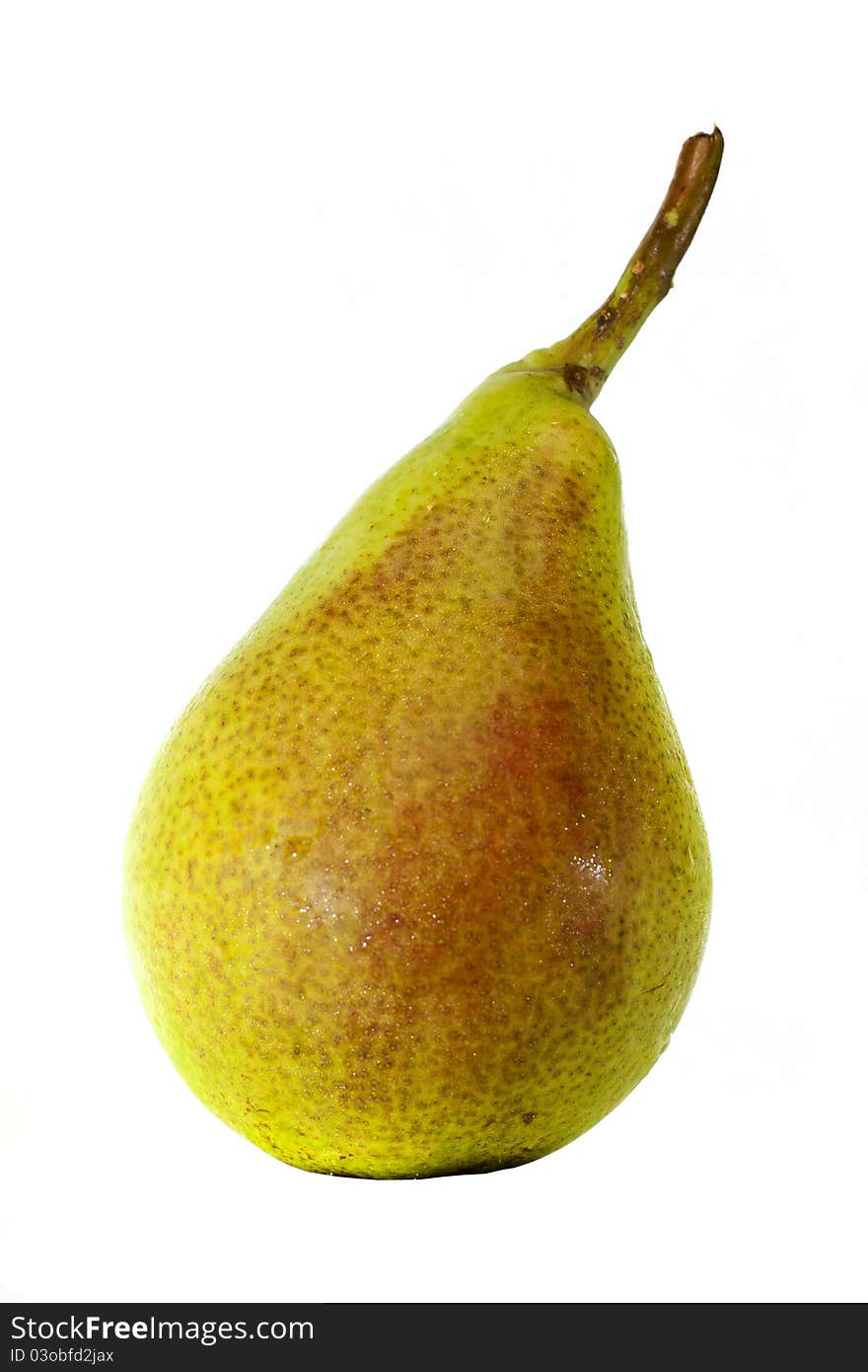 Close-up of pears on a white background