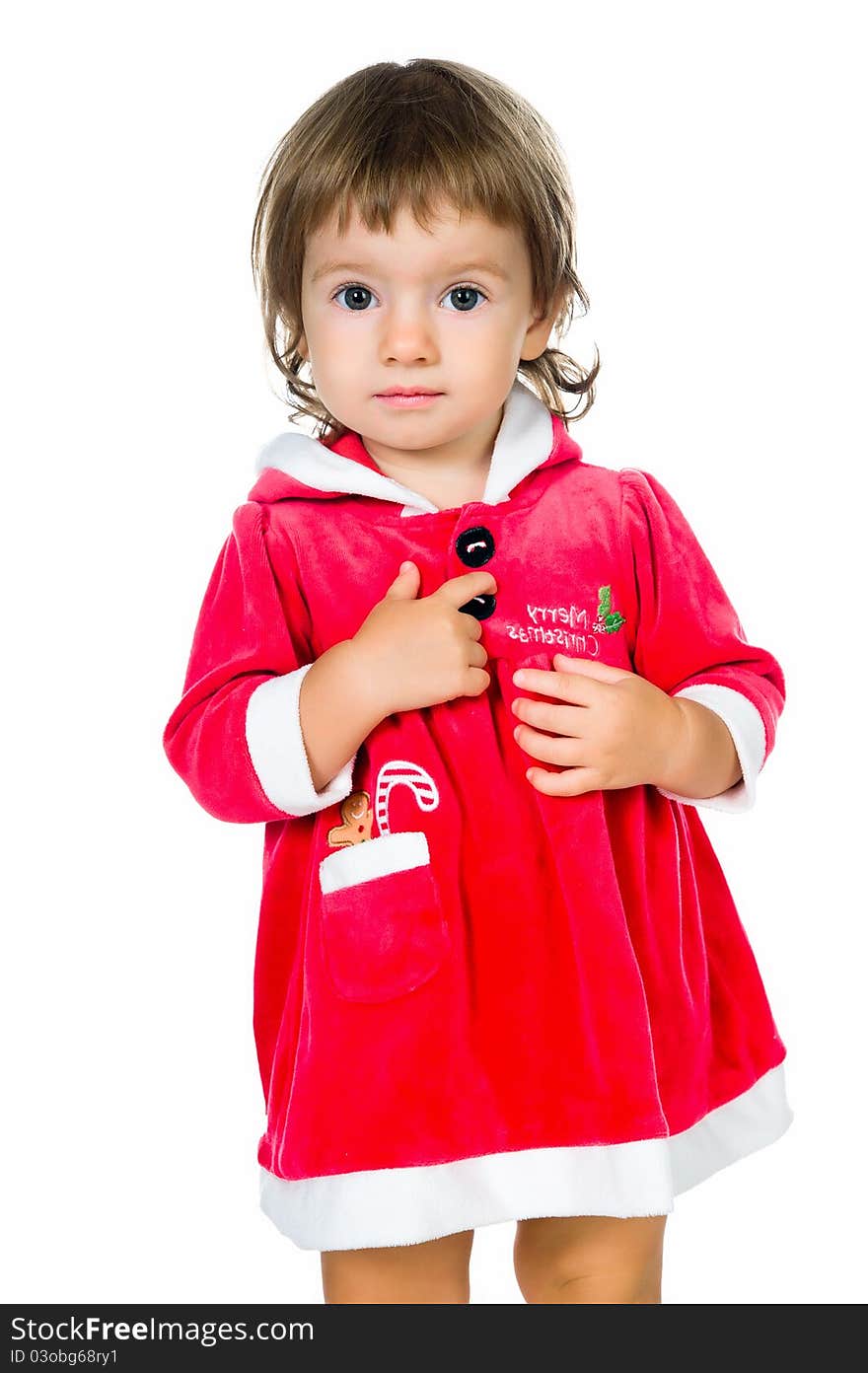 Christmas cute kid isolated on a white background