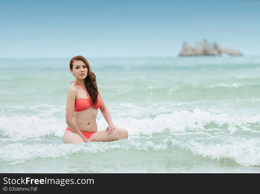 Sexy bikini model