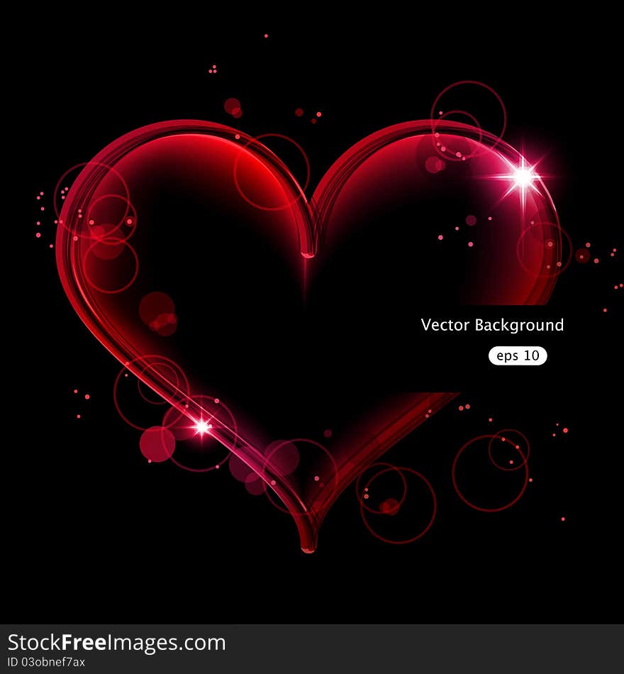 Vector picture with red heart