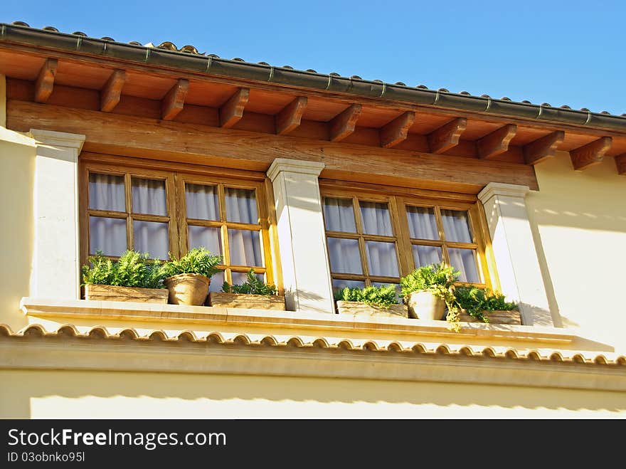 Mediterranean window on a house of Lloseta (Mallorca - Balearic Islands - Spain)