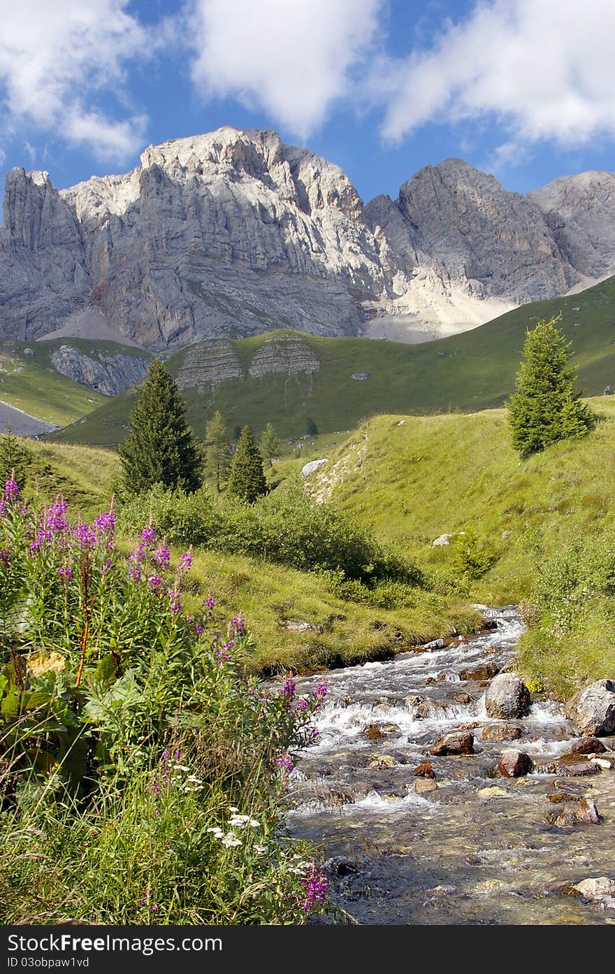 A river on italian alps. A river on italian alps