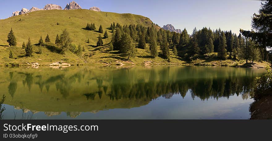 Reflex on an alpine lake