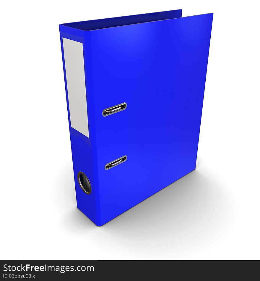 Blue office paper folder on a white background