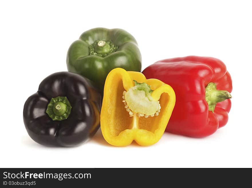 Bell peppers isolated in white background