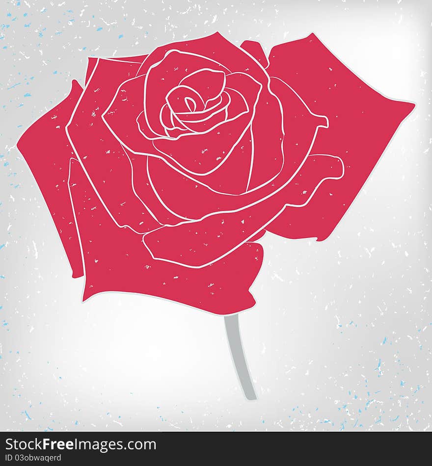 Vector square abstract rose card. Vector square abstract rose card