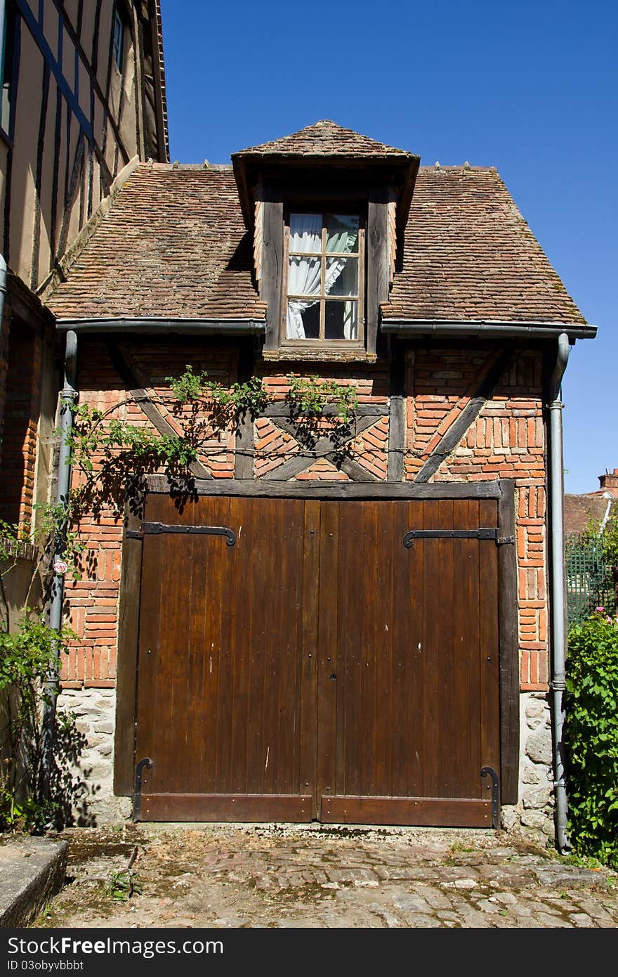 Houses on the street of the historic village of roses (Gerberoy, France). Houses on the street of the historic village of roses (Gerberoy, France)