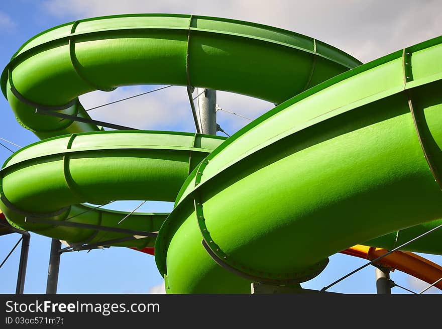 Pipes in aquapark