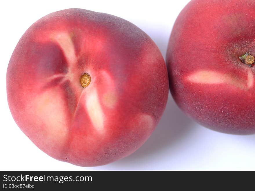 Fresh nictarine fruits on white background