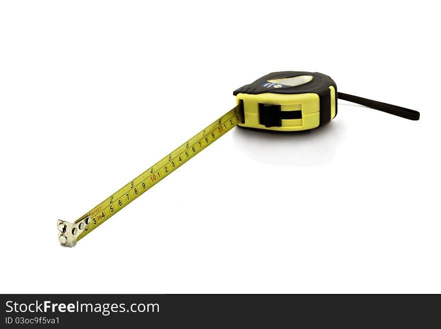 Tape Measure on a white background.