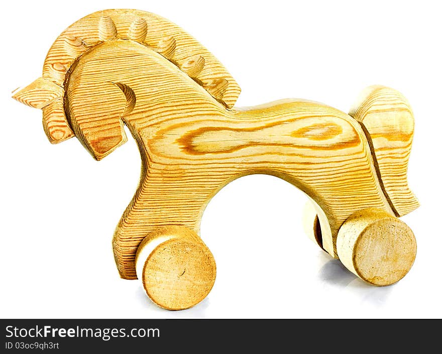 Wooden Horse On Wheels