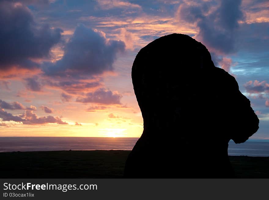 Sunrise at Rano Raraku, Easter island