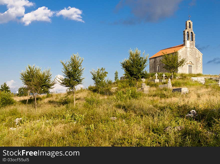 Old stones shrine on the hill near Niksic - Montenegro. Old stones shrine on the hill near Niksic - Montenegro