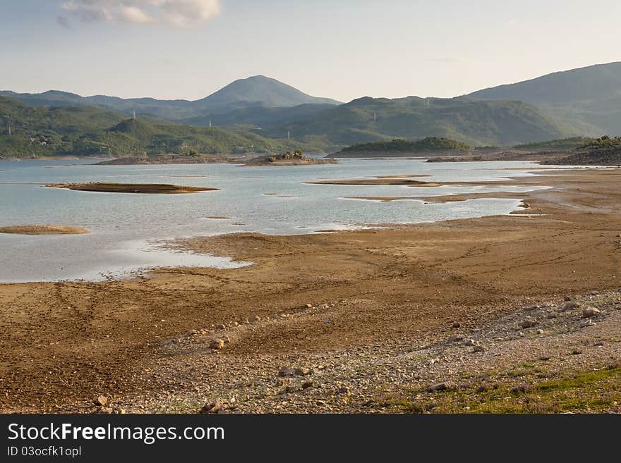 Slano lake in Montenegro near Niksic. Summer day.