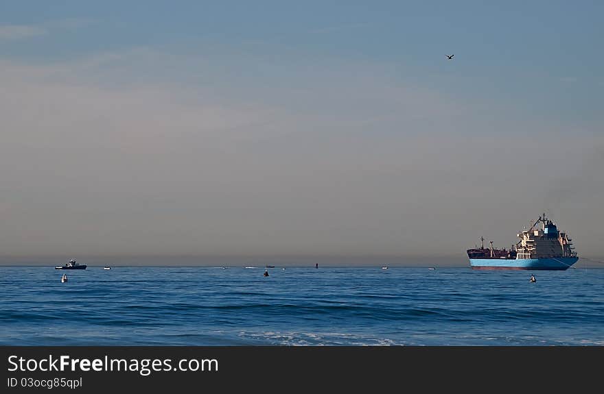 Commercial Boat At Sea