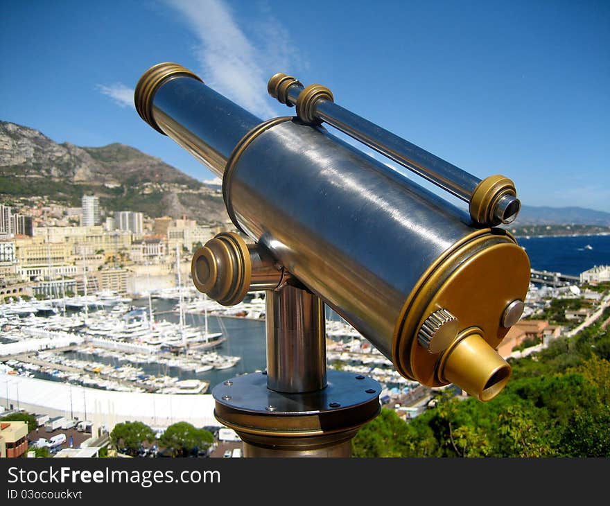 Old Telescope in Monte Carlo, Monaco. Old Telescope in Monte Carlo, Monaco