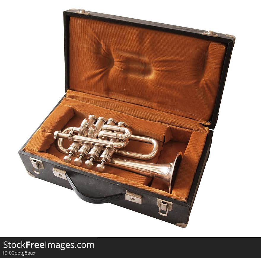 Trumpet in suitcase