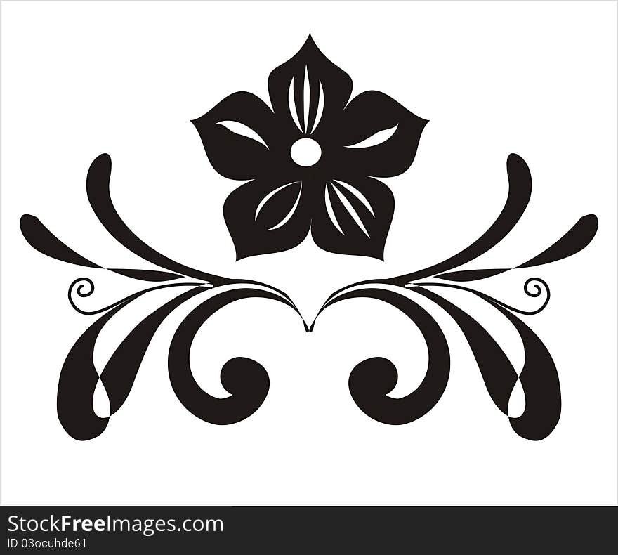 The flower of five petals with curly leaves. The flower of five petals with curly leaves.