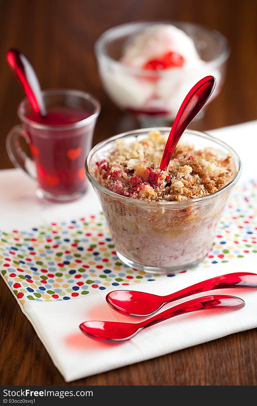 Desert in the glass cup