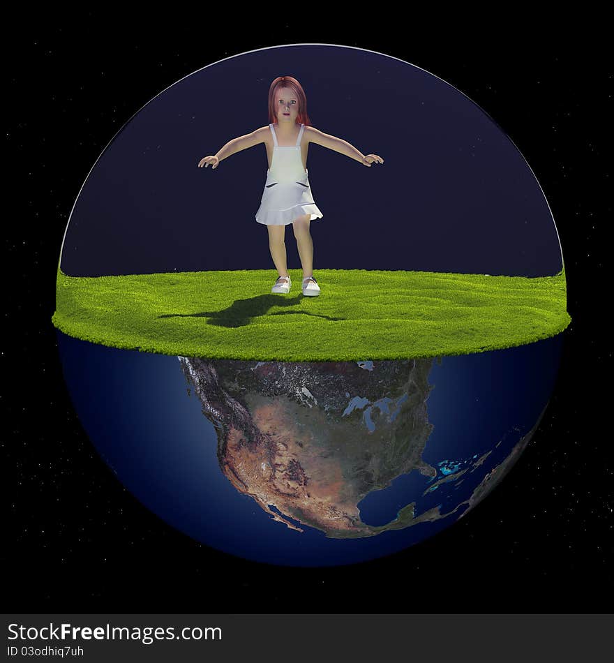 The child on the globe. The child on the globe.