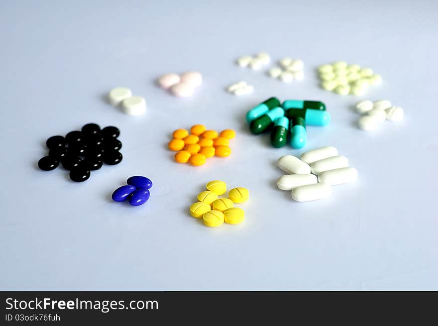 Variety of pills for medication