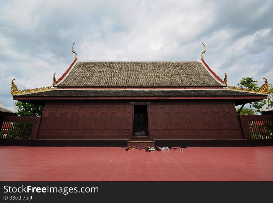 Thai wood temple