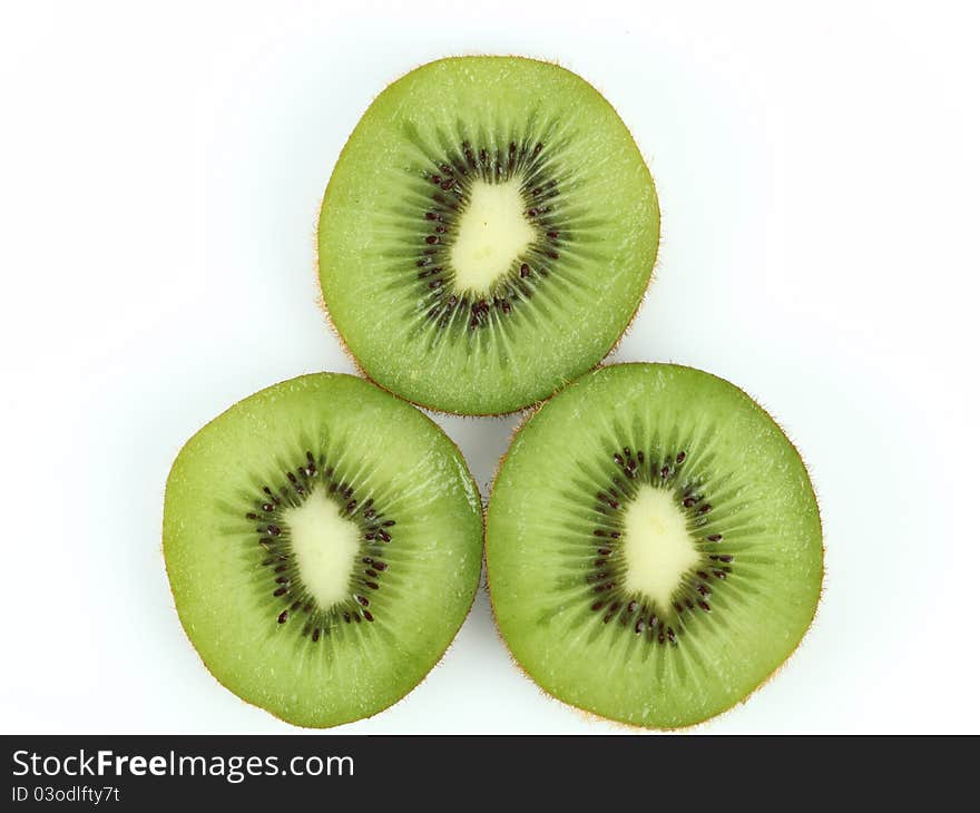 Kiwi fruit on white background