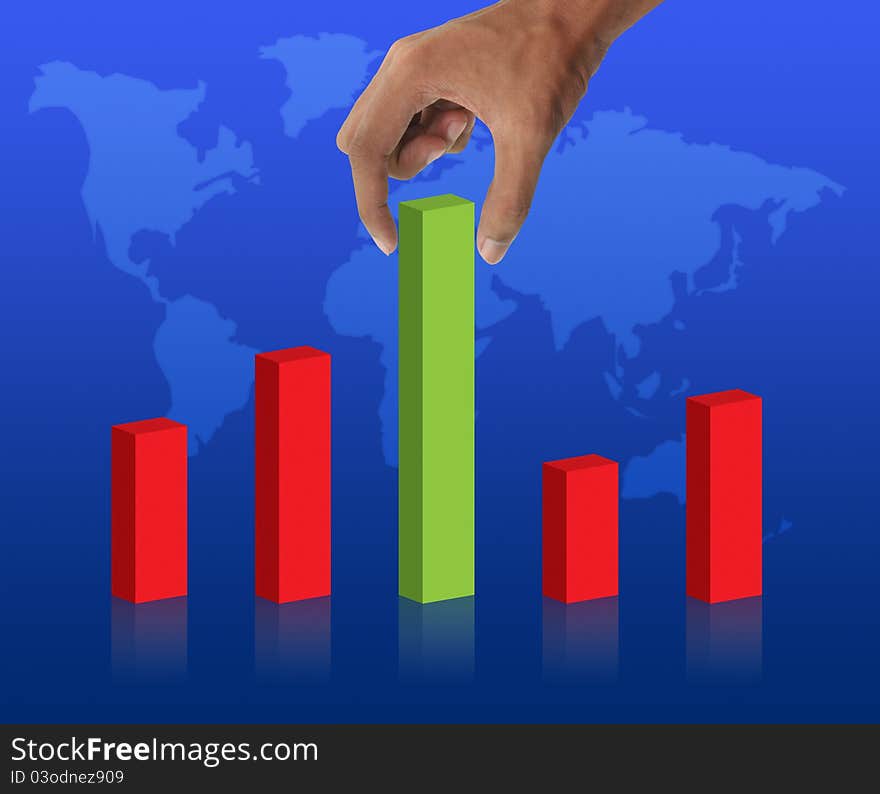 Hand holding and business graph. Hand holding and business graph