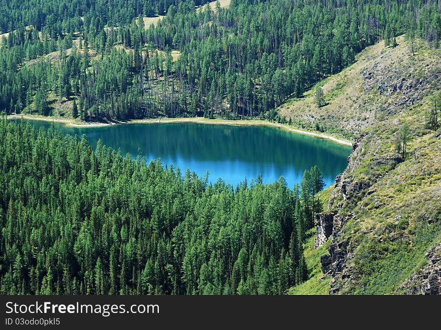 The alpine lake among mountains, Russia, Gorny Altai