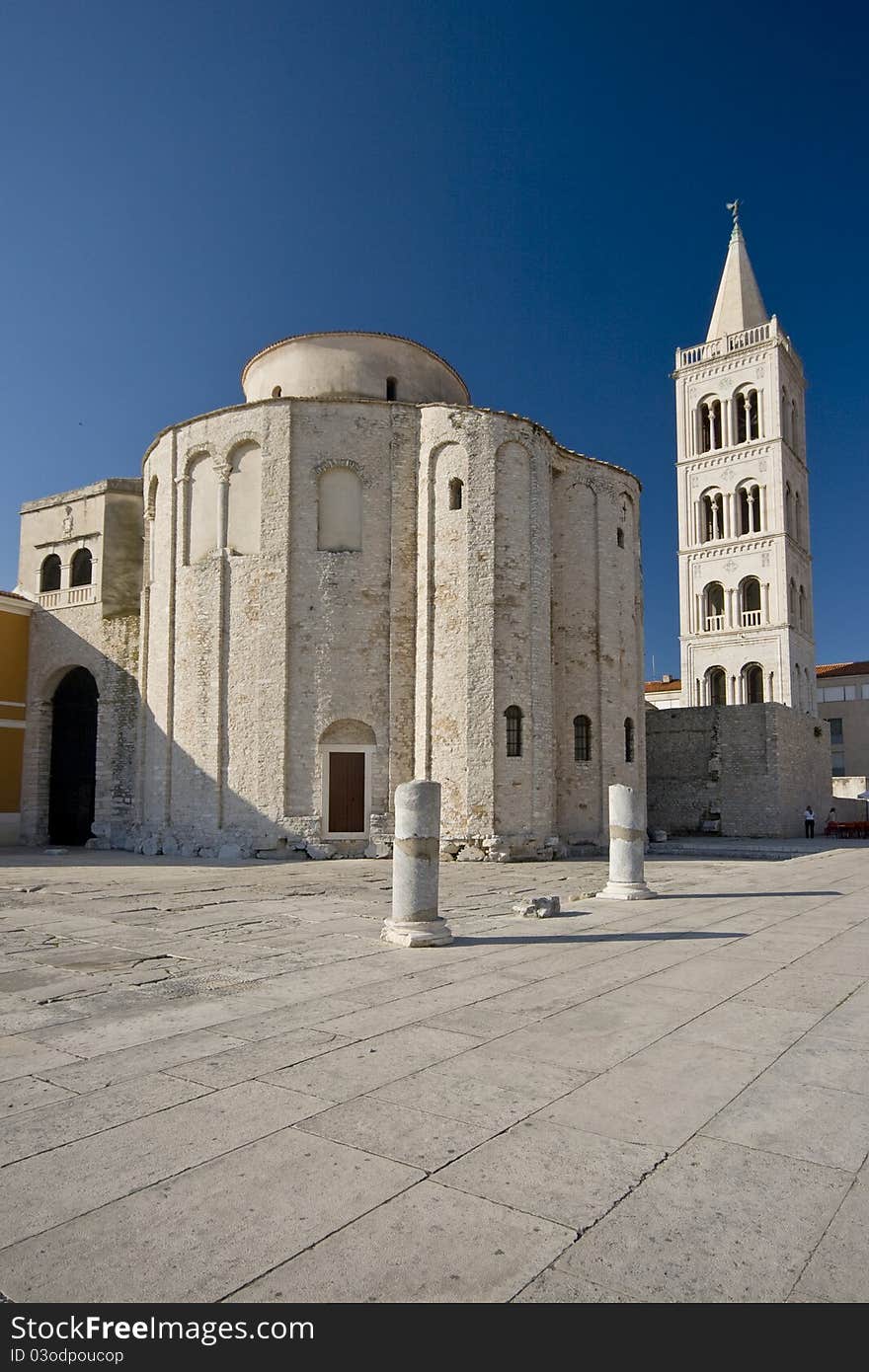 Church of St.Donatus and the Roman columns in the Forum in Zadar. Church of St.Donatus and the Roman columns in the Forum in Zadar.