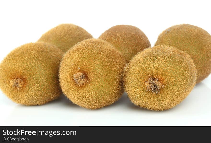 Kiwi fruit on white background